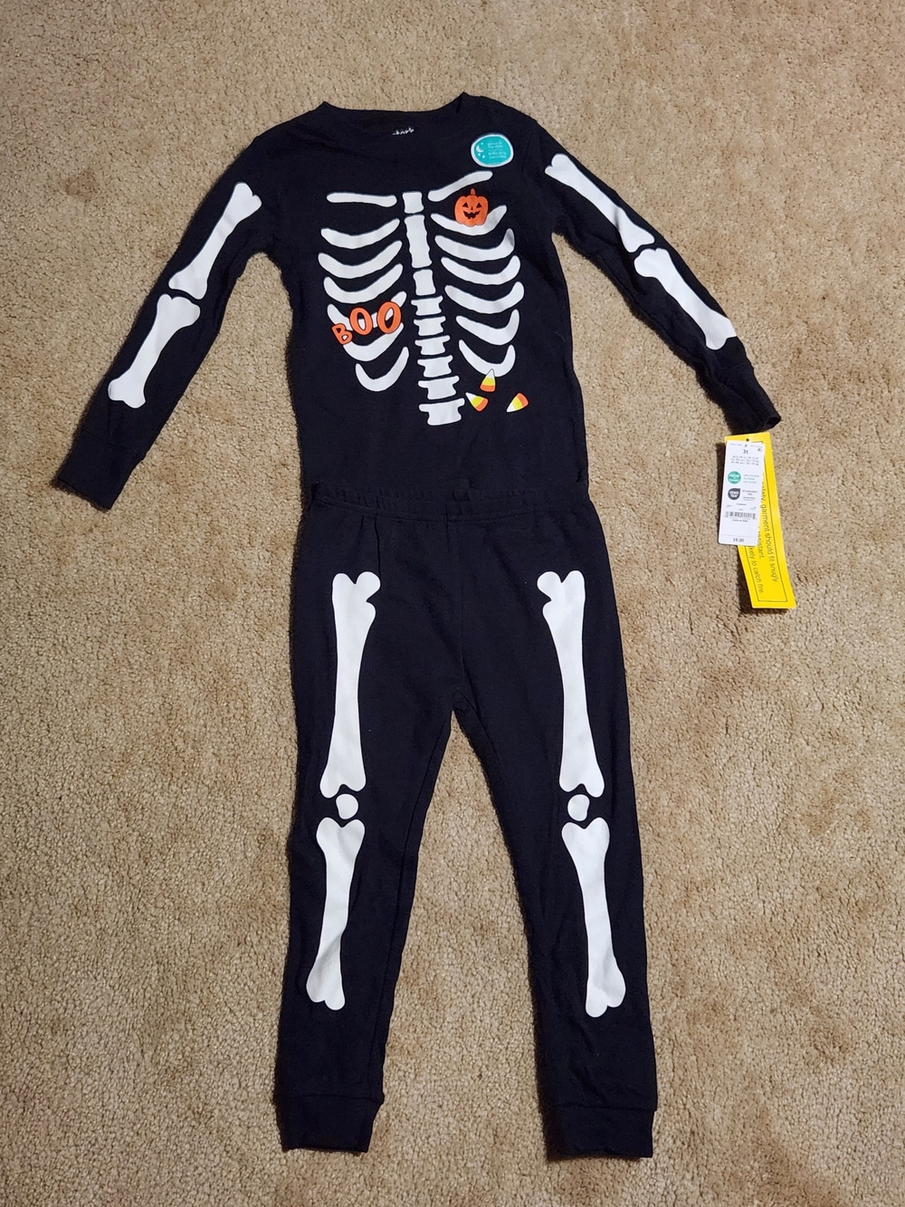Carter's Glow In The Dark Skeleton Pajama Set